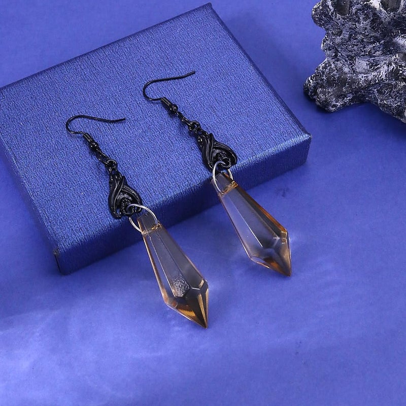 CSIYANJRY99 Goth Bat Crystal Earrings Vampire Accessories for Women Halloween Earring Gothic Jewelry Dangle Earrings Witch Victorian Vintage Dress Costume - Image 5